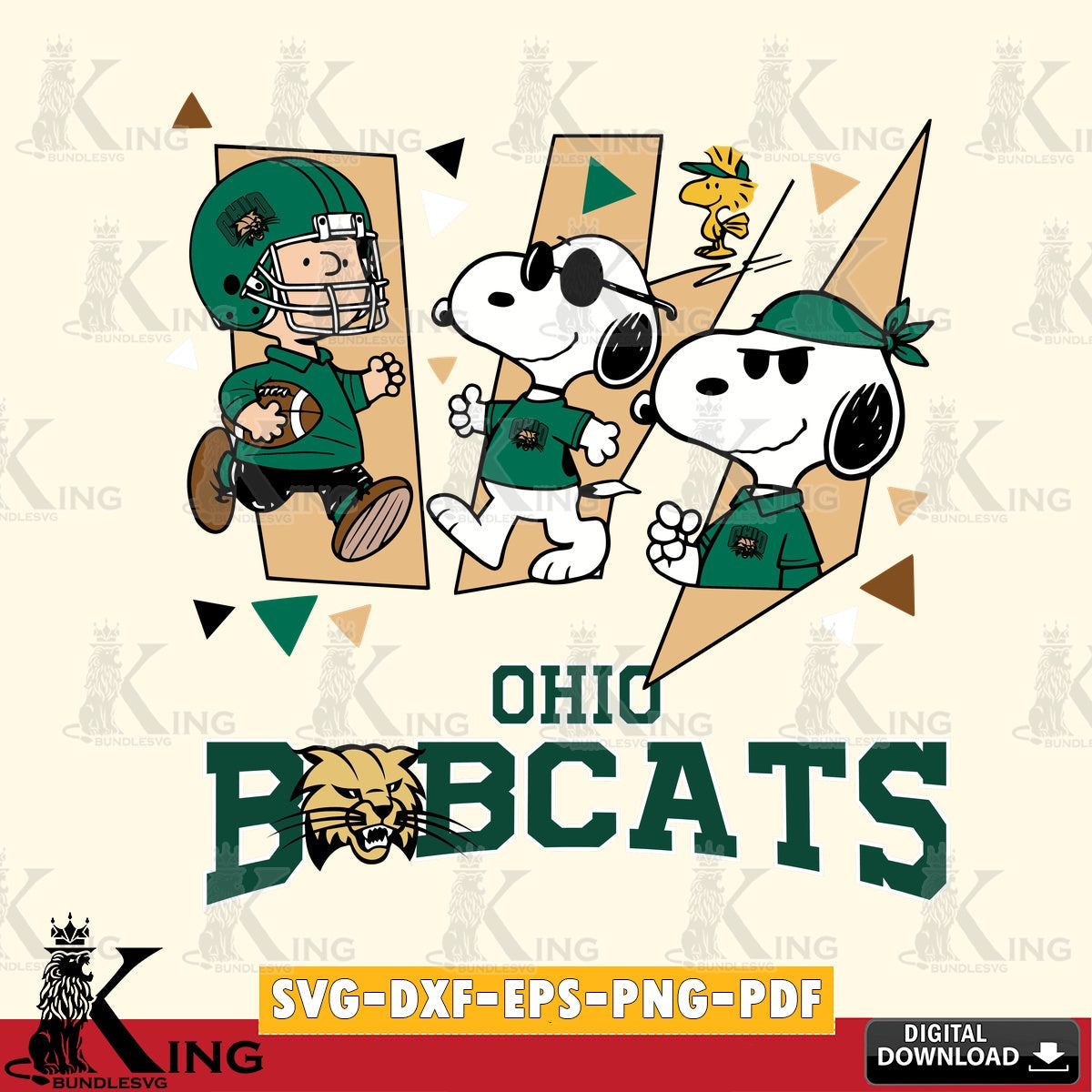 Ohio Bobcats Peanuts Joe Cool SVG, Cricut, Cut file  , Digital Download , Instant Download, Peanuts svg, NCAA svg, Football svg, Sport svg
