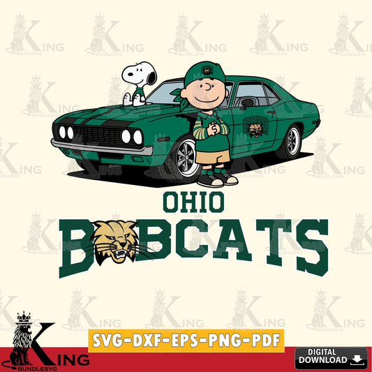 Ohio Bobcats Peanuts Muscle Car SVG, Cricut, Cut file  , Digital Download , Instant Download, Peanuts svg, NCAA svg, Football svg, Sport svg