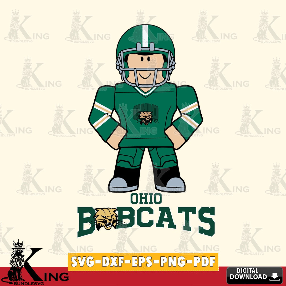 Ohio Bobcats Roblox Cool Football SVG file , NCAA Cricut,  File cut , Digital Download , PDF File