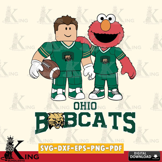 Ohio Bobcats Roblox & Elmo Football SVG file , NCAA Cricut,  File cut , Digital Download , PDF File