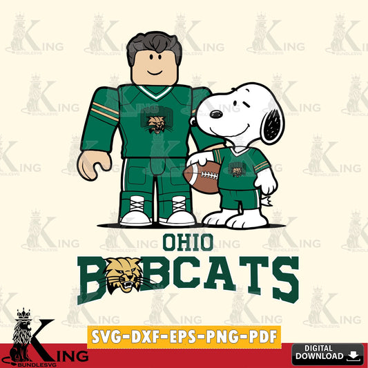Ohio Bobcats Roblox & Snoopy Football SVG file , NCAA Cricut,  File cut , Digital Download , PDF File