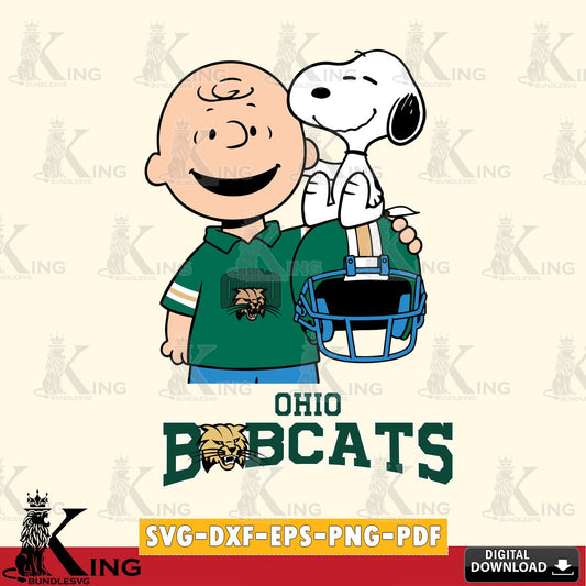 Ohio Bobcats Snoopy On Helmet SVG, Cricut, Cut file  , Digital Download , Instant Download, Peanuts svg, NCAA svg, Football svg, Sport svg