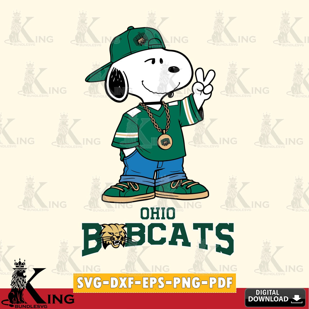 Ohio Bobcats Snoopy Say hi SVG, Cricut, Cut file  , Digital Download , Instant Download, Peanuts svg, NCAA svg, Football svg, Sport svg
