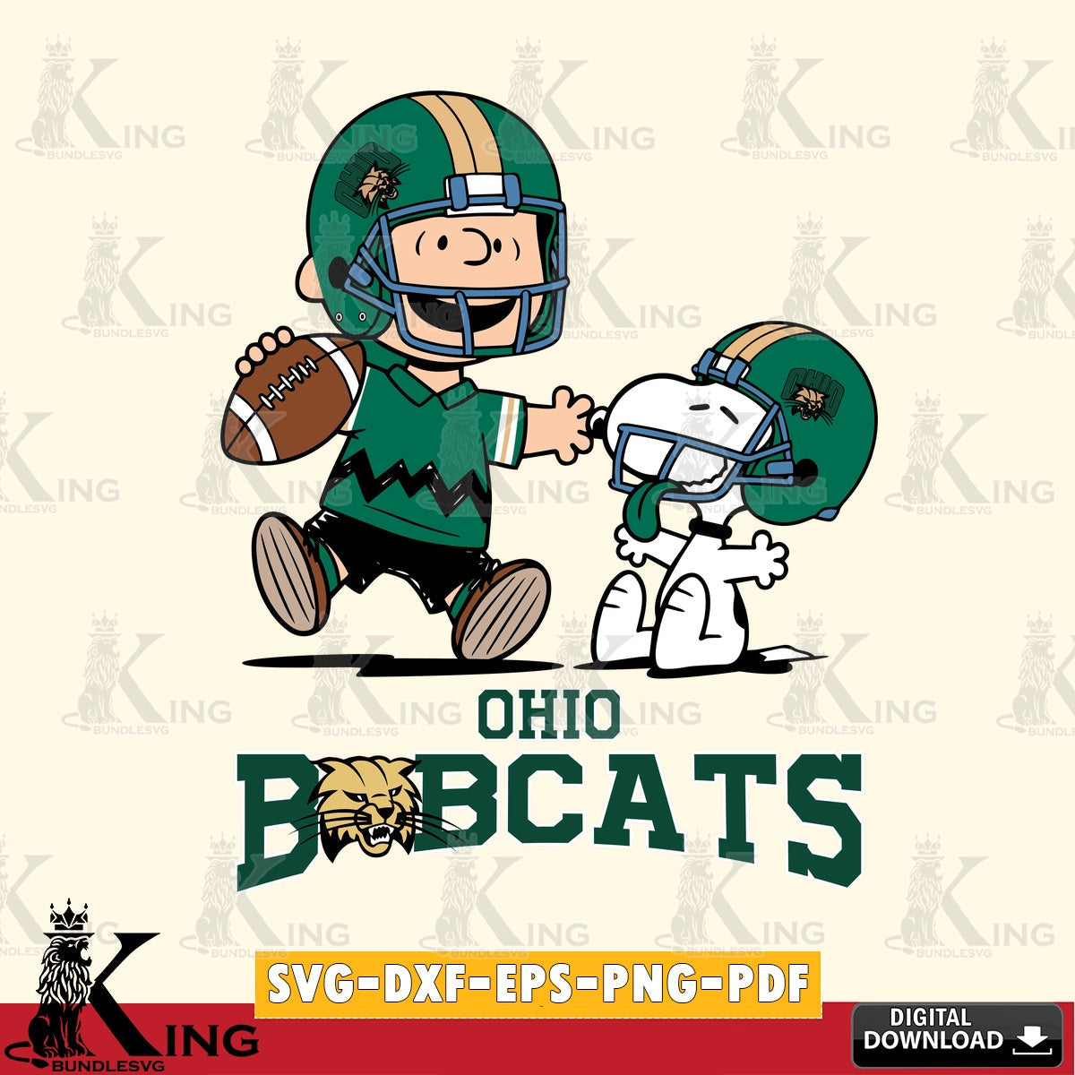Ohio Bobcats Snoopy and Peanut Fun SVG, Cricut, Cut file  , Digital Download , Instant Download, Peanuts svg, NCAA svg, Football svg, Sport svg