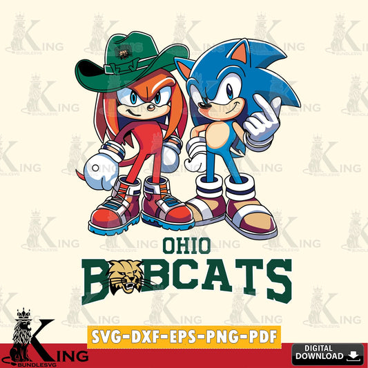 Ohio Bobcats Sonic & Knuckles Football Mascot SVG file, Vector , Digital Download , PDF File , Instant Download