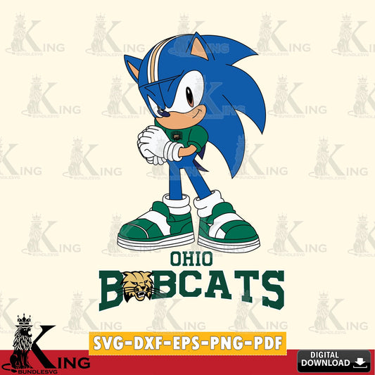 High-quality graphic of an Ohio Bobcats Sonic cute Football cut file ideal for vinyl projects and T-shirt printing