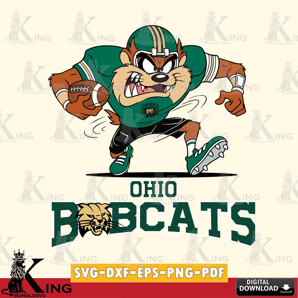 Ohio Bobcats Taz Football Helmet SVG file, Cut file  , Digital Download , Instant Download, Taz svg, NCAA svg