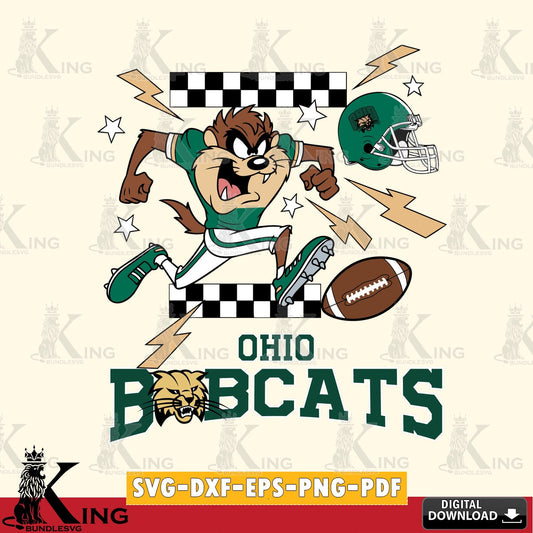 Ohio Bobcats Taz Football Lightning SVG file, Cut file  , Digital Download , Instant Download, Taz svg, NCAA svg