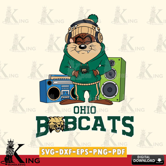 Ohio Bobcats Taz Hip Hop SVG file, Cut file  , Digital Download , Instant Download, Taz svg, NCAA svg