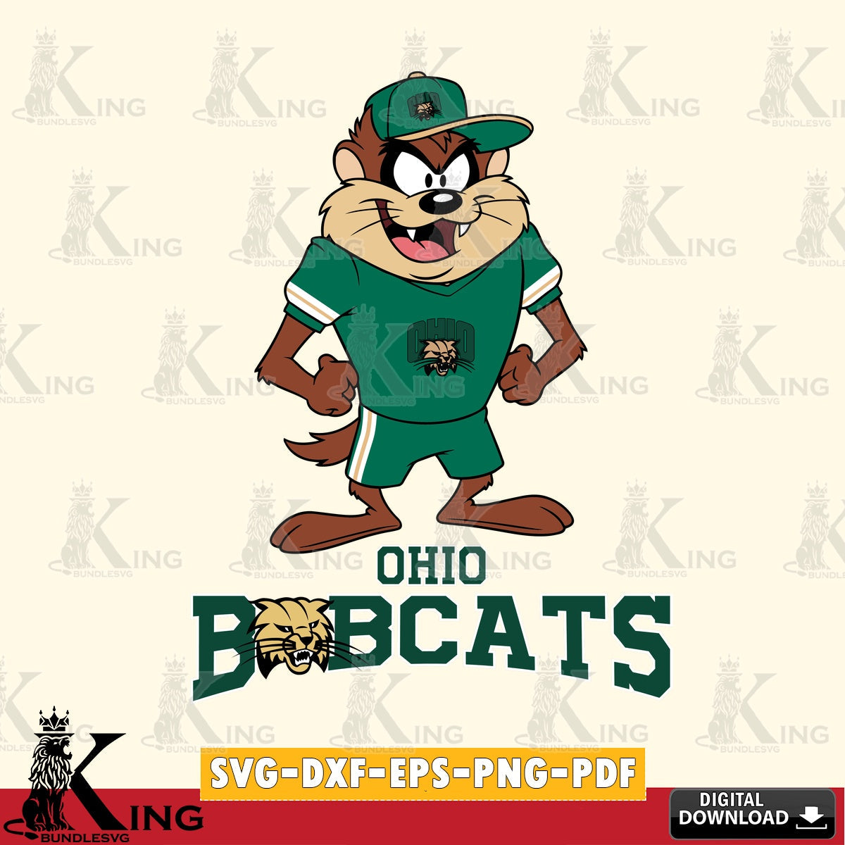 Ohio Bobcats Taz Standing Pose SVG file, Cut file  , Digital Download , Instant Download, Taz svg, NCAA svg