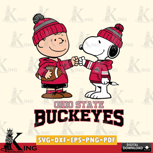 Ohio State Buckeyes CharlieBrown Football Fist Bump SVG, Cricut, Cut file  , Digital Download , Instant Download, Peanuts svg, NCAA svg, Football svg, Sport svg