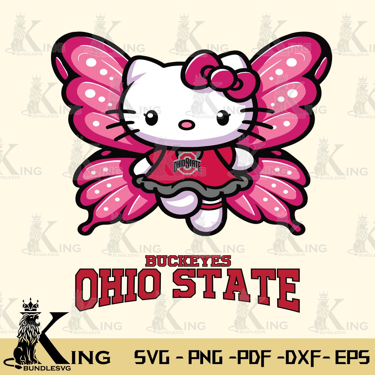 Ohio State Buckeyes Hello Kitty Dreamscape Svg Eps Dxf Png File, Digital Download