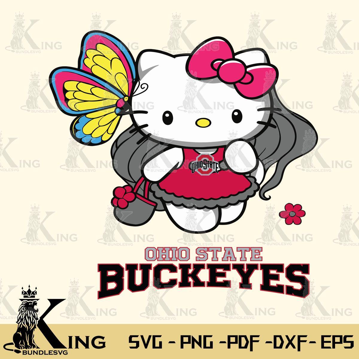 Ohio State Buckeyes Kitty Cartoon Svg Eps Dxf Png File, Digital Download