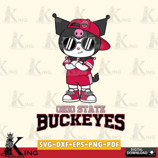 Ohio State Buckeyes Kuromi Football Jersey SVG file, Cricut, Cut file  , Digital Download , Instant Download, Sanrio svg, Clipart