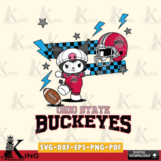 Ohio State Buckeyes Kuromi Game Day SVG file, Cricut, Cut file  , Digital Download , Instant Download, Sanrio svg, Clipart
