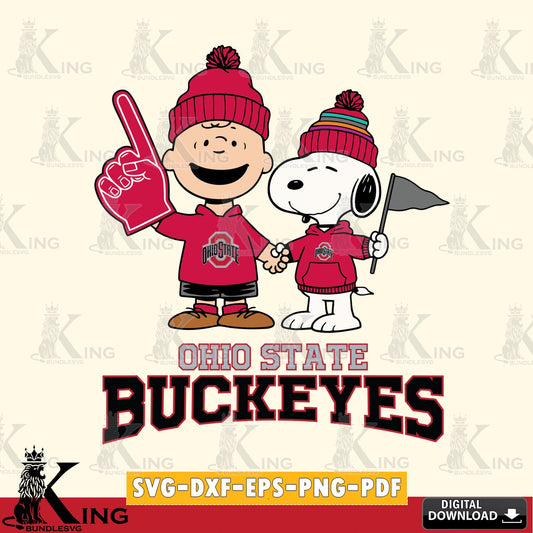 Ohio State Buckeyes Peanuts Fan Gear SVG, Cricut, Cut file  , Digital Download , Instant Download, Peanuts svg, NCAA svg, Football svg, Sport svg