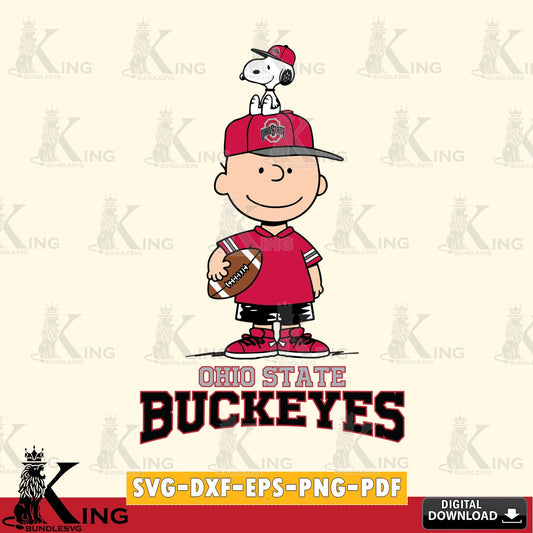 Ohio State Buckeyes Peanuts Football Rugby SVG, Cricut, Cut file  , Digital Download , Instant Download, Peanuts svg, NCAA svg, Football svg, Sport svg