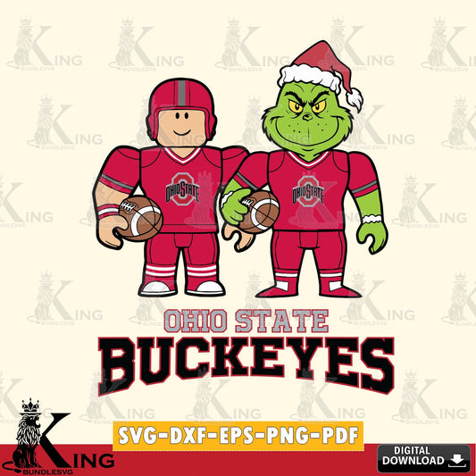 Ohio State Buckeyes Roblox & Grinch Football SVG file , NCAA Cricut,  File cut , Digital Download , PDF File