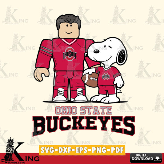 Ohio State Buckeyes Roblox & Snoopy Football SVG file , NCAA Cricut,  File cut , Digital Download , PDF File