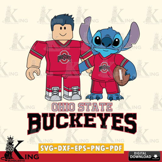 Ohio State Buckeyes Roblox & Stitch Football SVG file , NCAA Cricut,  File cut , Digital Download , PDF File