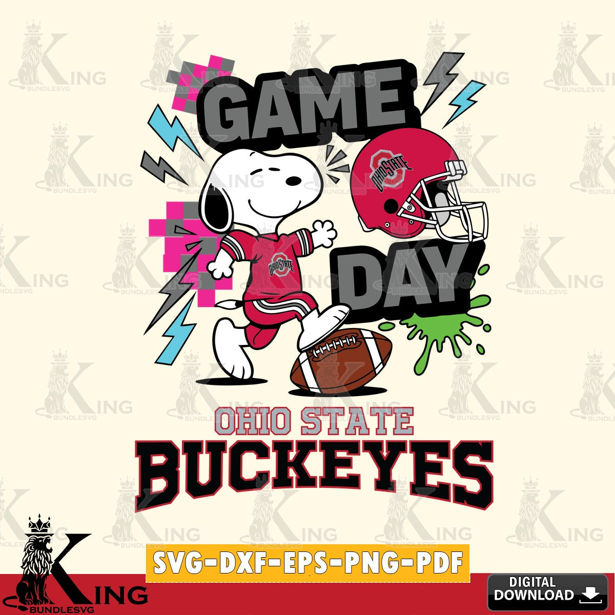 Ohio State Buckeyes Snoopy Game day SVG, Cricut, Cut file  , Digital Download , Instant Download, Peanuts svg, NCAA svg, Football svg, Sport svg