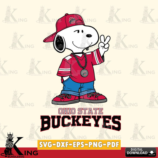 Ohio State Buckeyes Snoopy Say hi SVG, Cricut, Cut file  , Digital Download , Instant Download, Peanuts svg, NCAA svg, Football svg, Sport svg