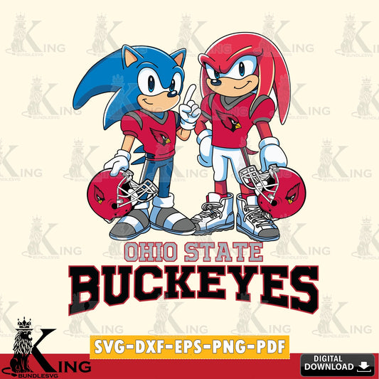 Ohio State Buckeyes Sonic And Knuckles Football SVG file, Vector , Digital Download , PDF File , Instant Download