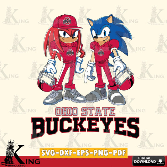 Ohio State Buckeyes Sonic And Knuckles Player Football SVG file, Vector , Digital Download , PDF File , Instant Download