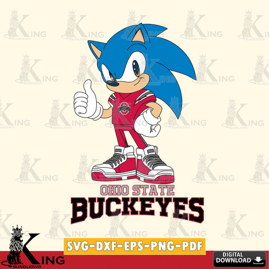 Printable art of Ohio State Buckeyes Sonic Like Football printable vector design for sublimation and crafts
