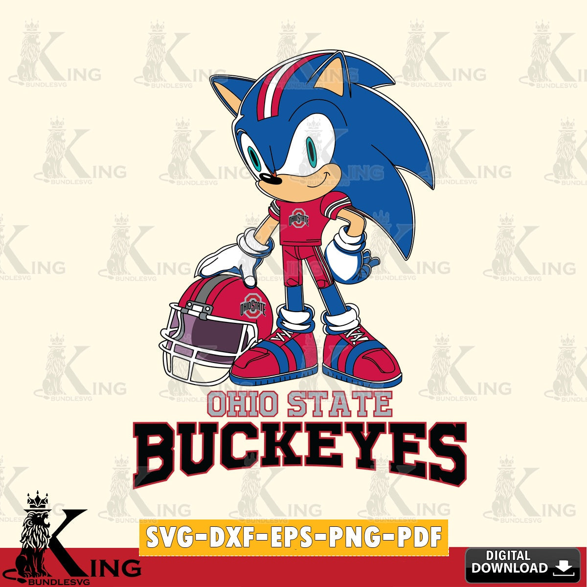 Ohio State Buckeyes Sonic Player Football SVG file, Vector , Digital Download , PDF File , Instant Download