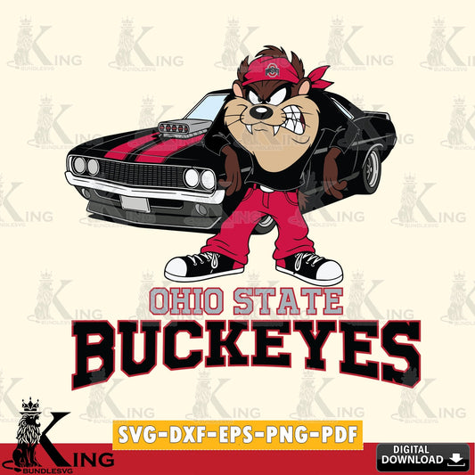 Ohio State Buckeyes Taz Racing Car SVG file, Cut file  , Digital Download , Instant Download, Taz svg, NCAA svg