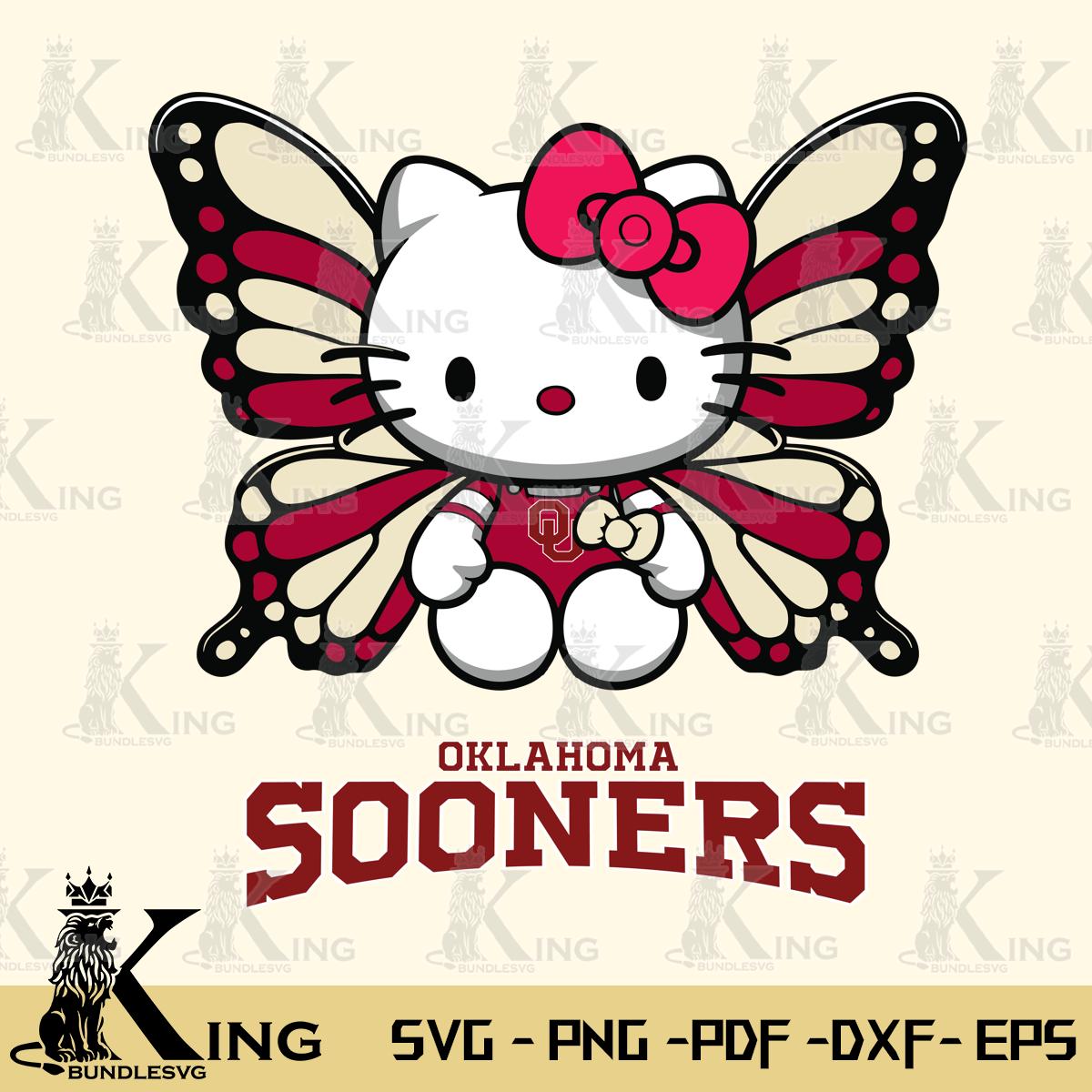 Oklahoma Sooners Butterfly Kitty Delight Svg Eps Dxf Png File, Digital Download