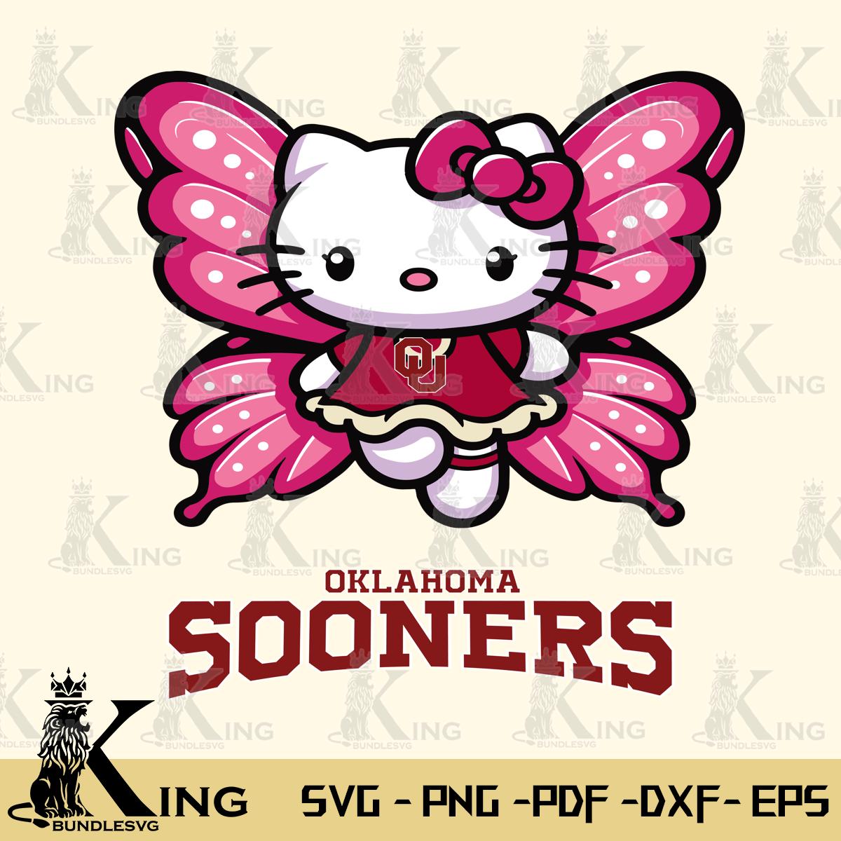 Oklahoma Sooners Hello Kitty Dreamscape Svg Eps Dxf Png File, Digital Download