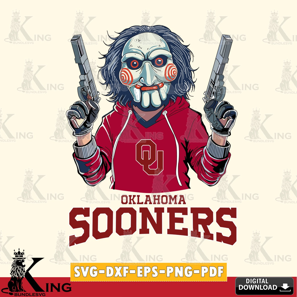 Stylish representation of Oklahoma Sooners Jigsaw Billy Football, a high-quality vector for DIY scrapbooking and home decor
