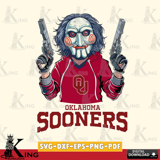 Stylish representation of Oklahoma Sooners Jigsaw Billy Football, a high-quality vector for DIY scrapbooking and home decor