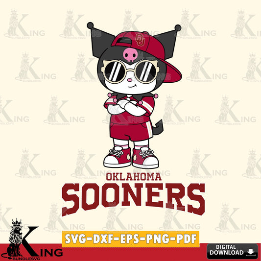 Oklahoma Sooners Kuromi Football Jersey SVG file, Cricut, Cut file  , Digital Download , Instant Download, Sanrio svg, Clipart