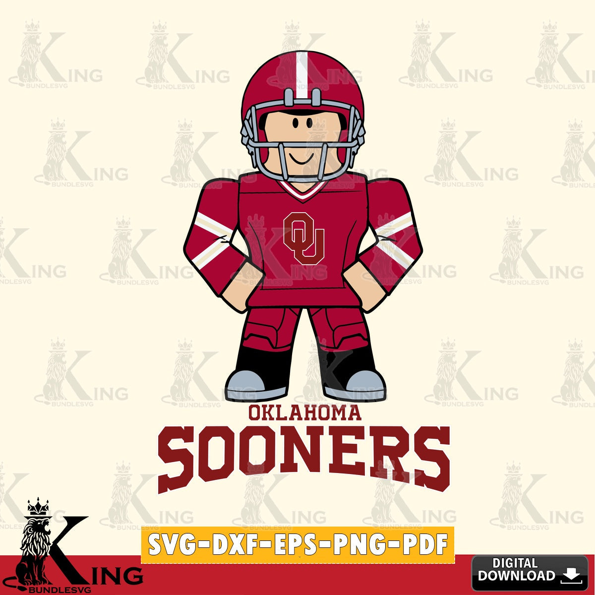 Oklahoma Sooners Roblox Cool Football SVG file , NCAA Cricut,  File cut , Digital Download , PDF File
