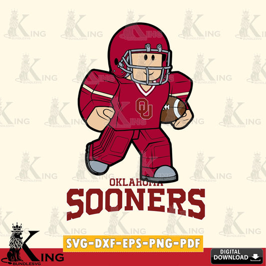 Oklahoma Sooners Roblox Player Rugby SVG file , NCAA Cricut,  File cut , Digital Download , PDF File