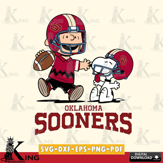 Oklahoma Sooners Snoopy and Peanut Fun SVG, Cricut, Cut file  , Digital Download , Instant Download, Peanuts svg, NCAA svg, Football svg, Sport svg