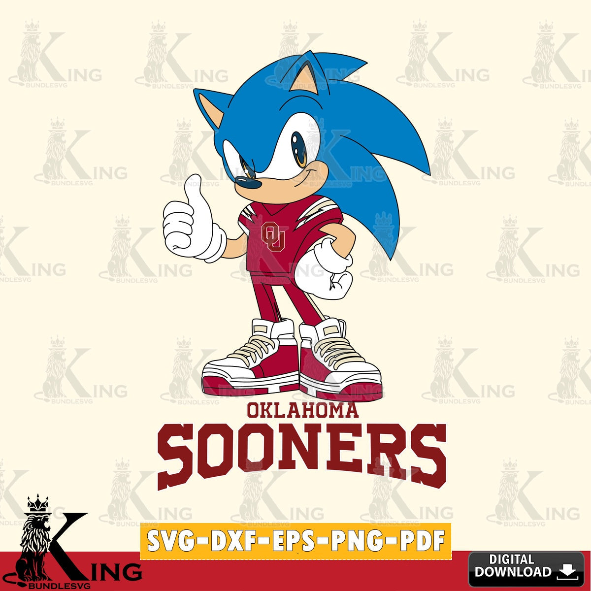 Oklahoma Sooners Sonic Like Football SVG file, Vector , Digital Download , PDF File , Instant Download