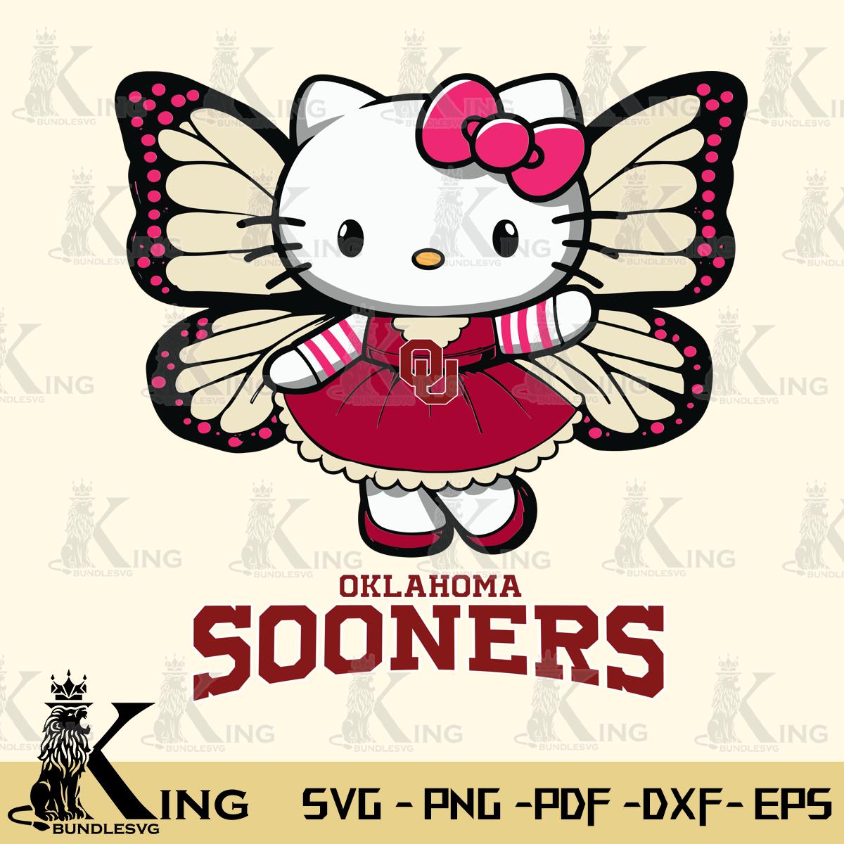 Oklahoma Sooners Whimsical Kitty Wings Svg Eps Dxf Png File, Digital Download