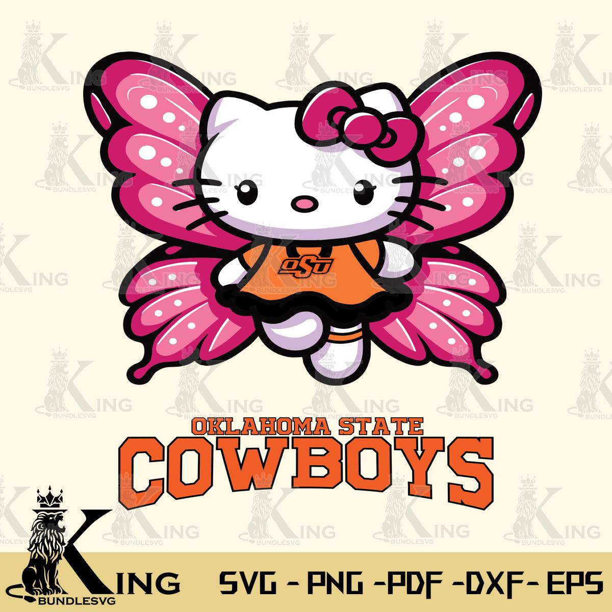 Oklahoma State Cowboys Hello Kitty Dreamscape Svg Eps Dxf Png File, Digital Download