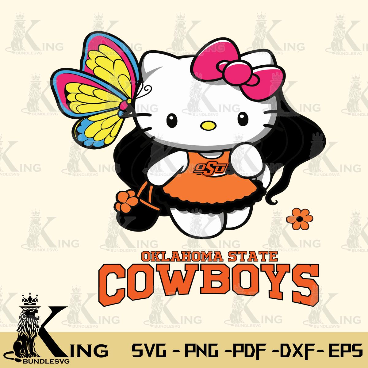 Oklahoma State Cowboys Kitty Cartoon Svg Eps Dxf Png File, Digital Download