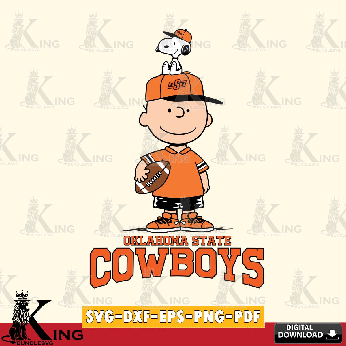 Oklahoma State Cowboys Peanuts Football Rugby SVG, Cricut, Cut file  , Digital Download , Instant Download, Peanuts svg, NCAA svg, Football svg, Sport svg