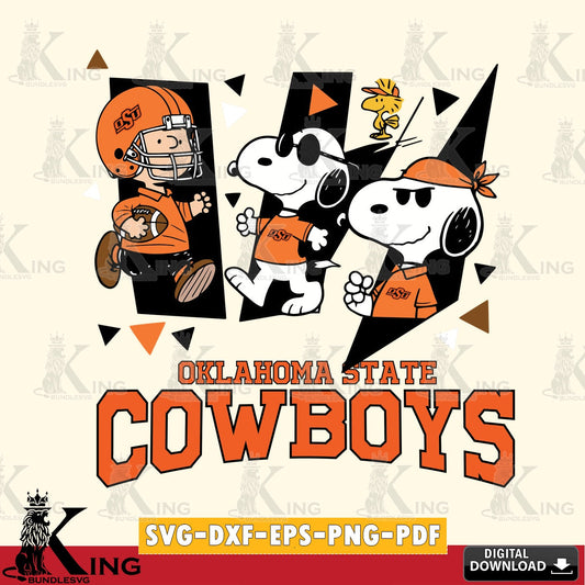Oklahoma State Cowboys Peanuts Joe Cool SVG, Cricut, Cut file  , Digital Download , Instant Download, Peanuts svg, NCAA svg, Football svg, Sport svg
