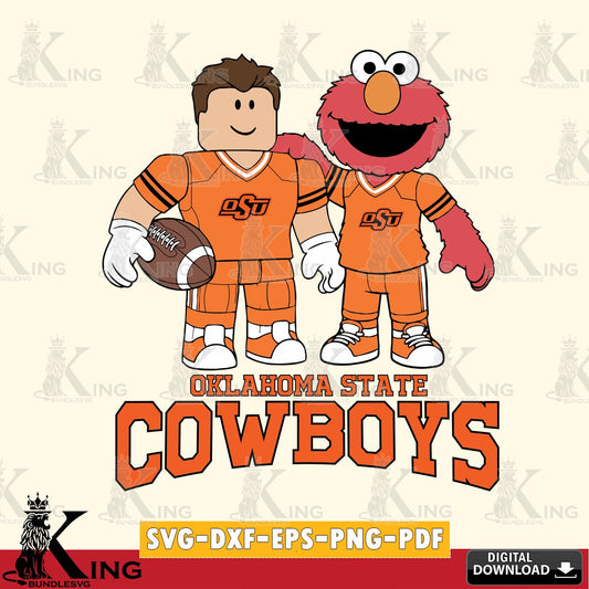 Oklahoma State Cowboys Roblox & Elmo Football SVG file , NCAA Cricut,  File cut , Digital Download , PDF File