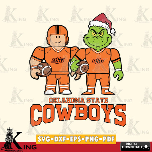 Oklahoma State Cowboys Roblox & Grinch Football SVG file , NCAA Cricut,  File cut , Digital Download , PDF File