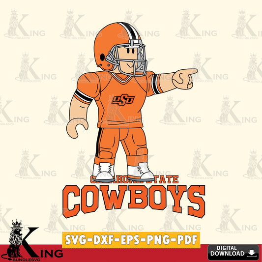 Oklahoma State Cowboys Roblox Player Football SVG file , NCAA Cricut,  File cut , Digital Download , PDF File