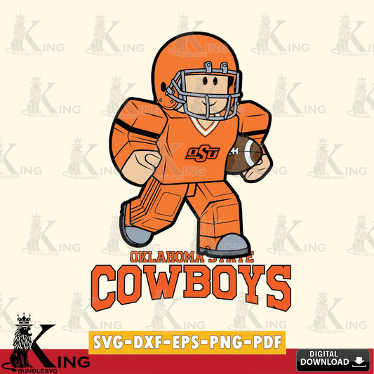 Oklahoma State Cowboys Roblox Player Rugby SVG file , NCAA Cricut,  File cut , Digital Download , PDF File