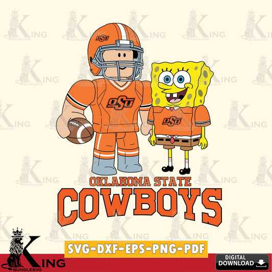 Oklahoma State Cowboys Roblox & Spongebob Football SVG file , NCAA Cricut,  File cut , Digital Download , PDF File